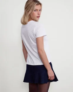 Motel Rocks Printed Tops | Tees-Saki Tee in White with Shoe Addicted Print WhitewithShoeAddictedPrint