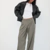 Motel Rocks Tailoring-Sakira Tailored Trouser in Khaki Grey KhakiGrey