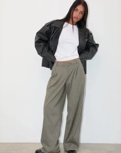 Motel Rocks Tailoring-Sakira Tailored Trouser in Khaki Grey KhakiGrey