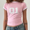 Motel Rocks Basics | Basic Tops-Salda Sporty Tee in Ballet Pink with White Binding balletpinkwithwhitebinding