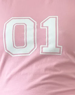 Motel Rocks Basics | Basic Tops-Salda Sporty Tee in Ballet Pink with White Binding balletpinkwithwhitebinding