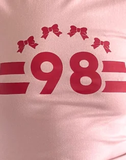 Motel Rocks Tees-Salda Tee in Pink Lady with Adrenaline Red Binding and '98' Emb PinkLadywithAdrenalineRedBindingand'98'Emb