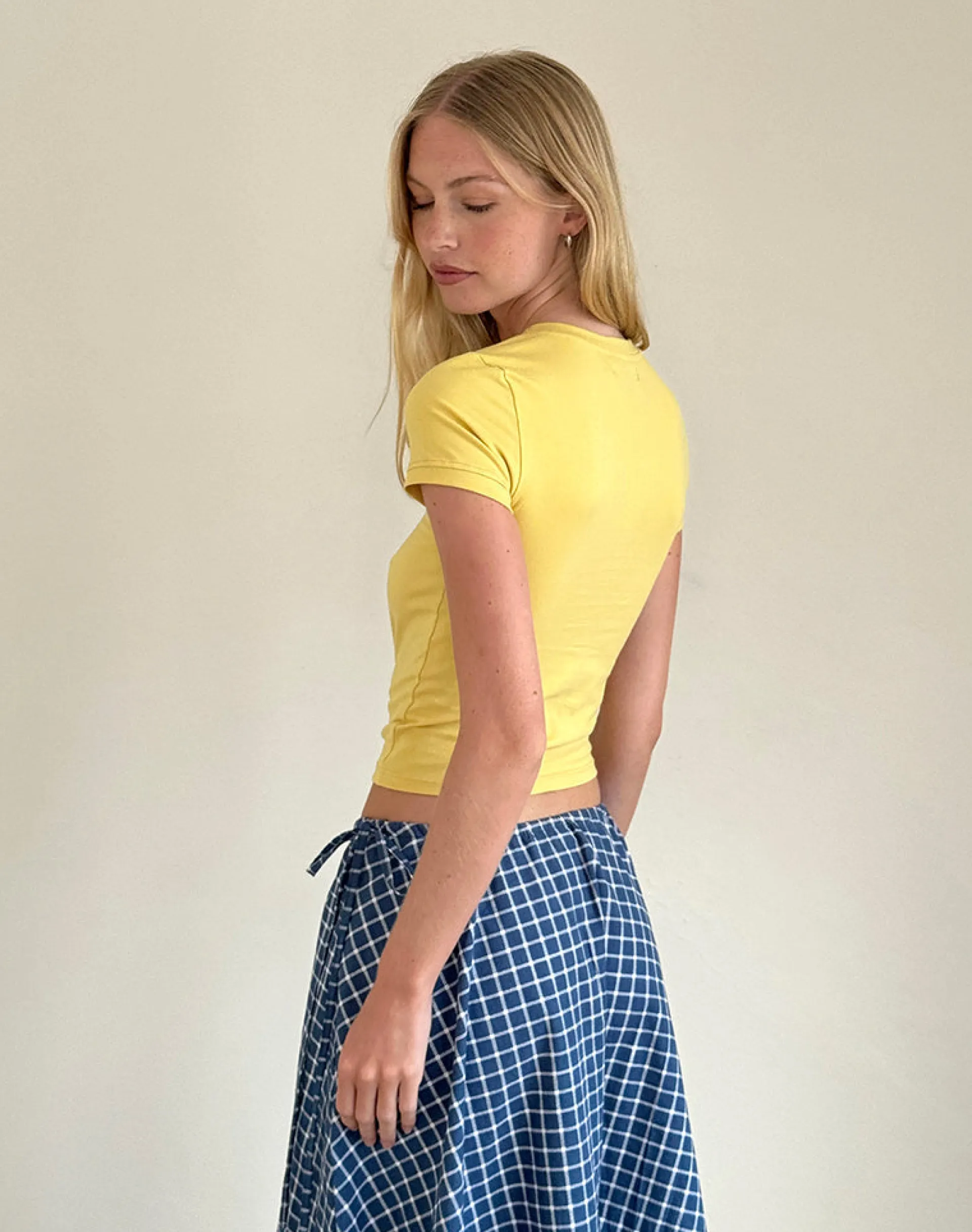 Motel Rocks Printed Tops | Tees-Salida Top in Yellow with Apple Motif YellowwithAppleMotif