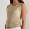 Motel Rocks Vest Tops-Salisha Tank Top in Natural Sheer Knit NaturalSheerKnit