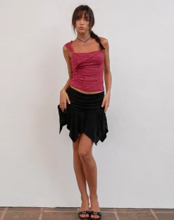 Motel Rocks Lace Tops-Sambu Lace Cami Top in Red LaceRed