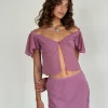 Motel Rocks Co-Ords | Crop Tops-Samsiar Top in Chiffon Mauve