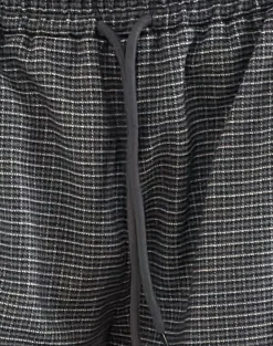 Motel Rocks Loungewear-Sasari Oversize Trouser in Check Navy CheckNavy