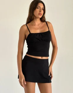 Motel Rocks Basic Tops | Strappy Tops-Sasya Cami Top in Black