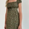 Motel Rocks Printed Dresses | Day Dresses-Savio Mini Dress in Grunge Floral Khaki GrungeFloralKhaki