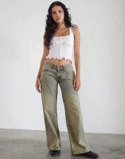 Motel Rocks Strappy Tops | Going Out Tops-Sayake Ruched Top in White