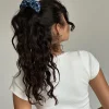 Motel Rocks Accessories-Scrunchie in Navy Tartan navytartan