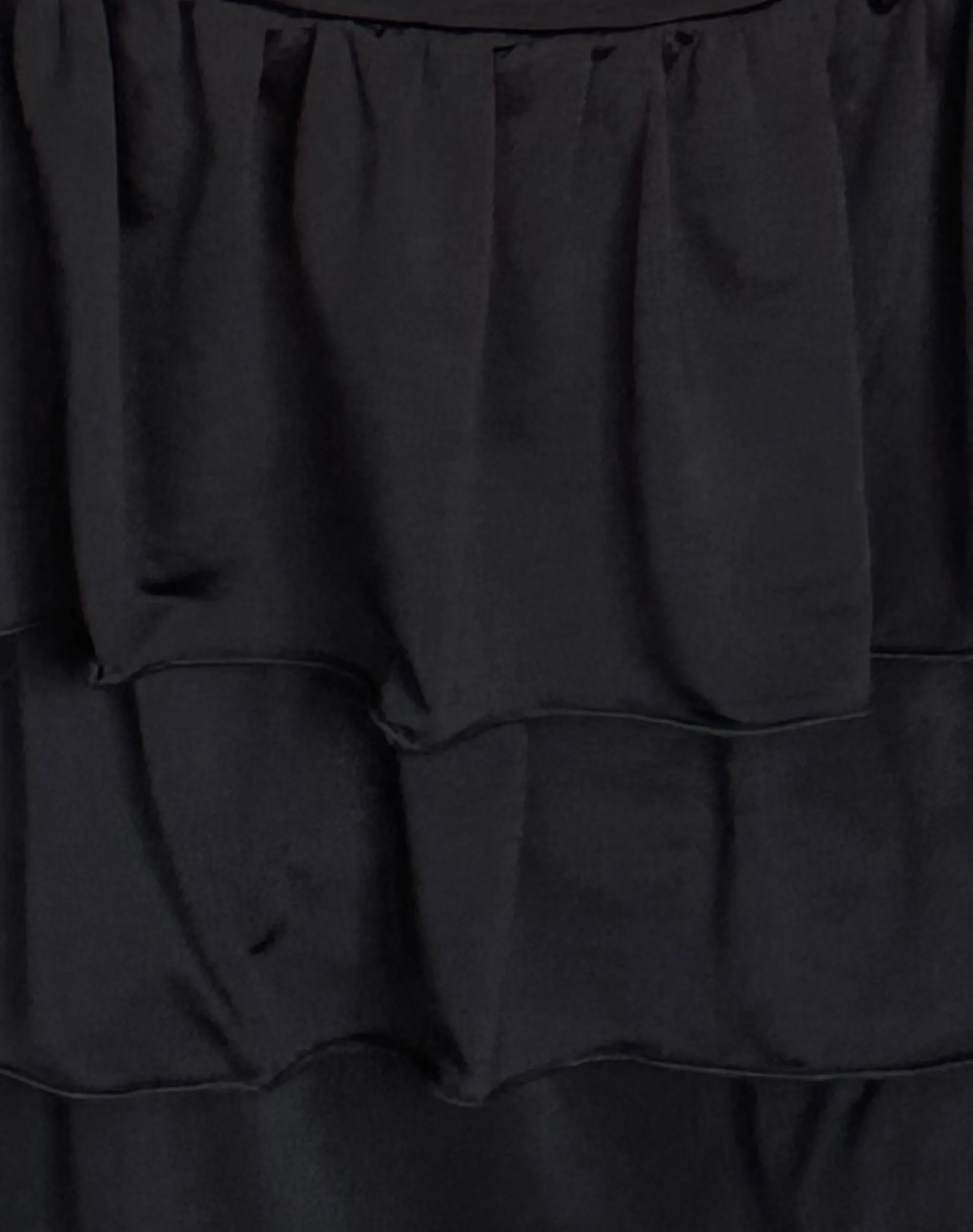 Motel Rocks A Line Skirts | Mini Skirts-Sefone Tiered Mini Skirt in Slinky Black