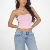 Motel Rocks Basic Tops | Bandeau Tops-Seka Bandeau Mesh Top in Tonal pink