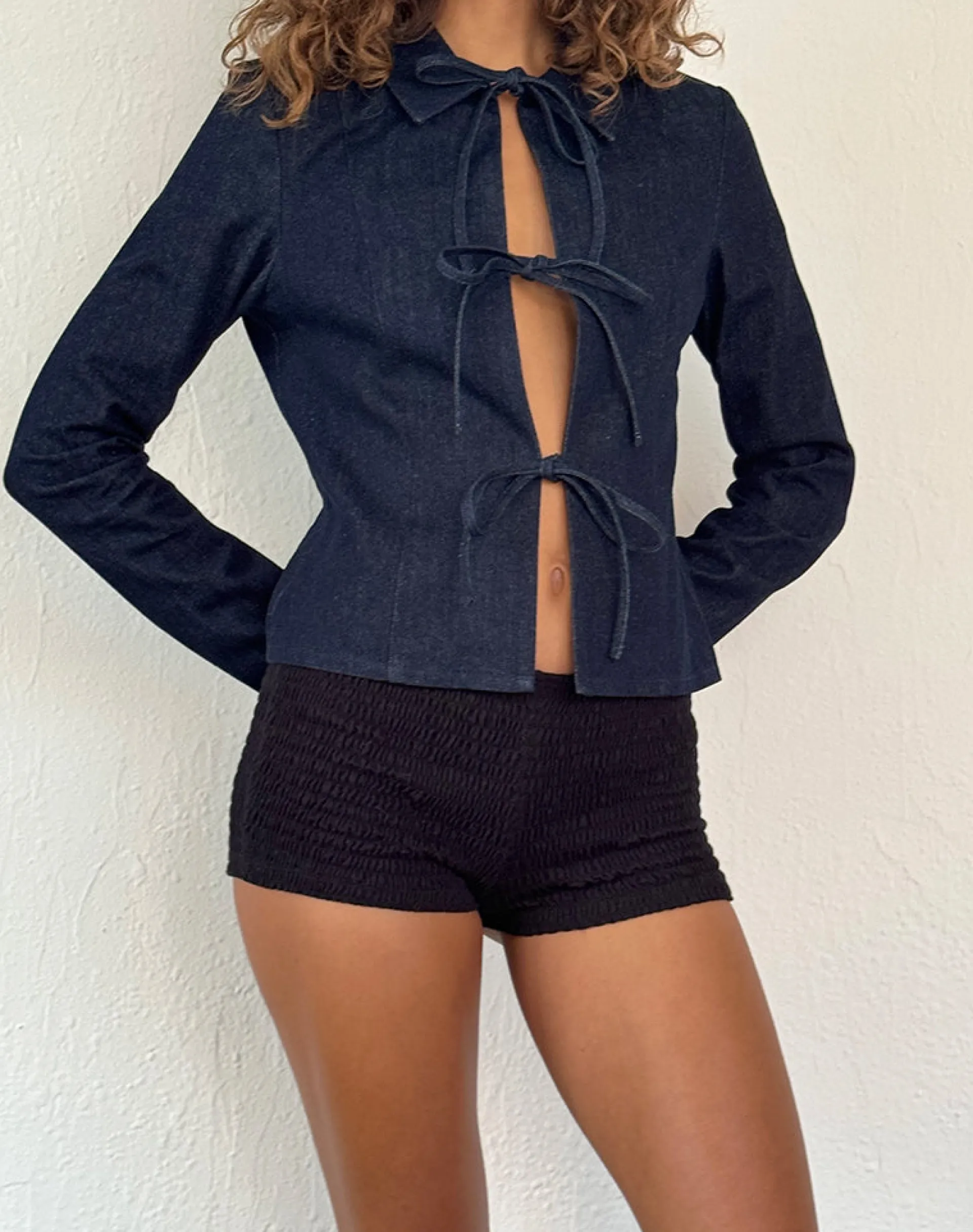 Motel Rocks Jackets-Sewulan Tie Jacket in Dark Indigo