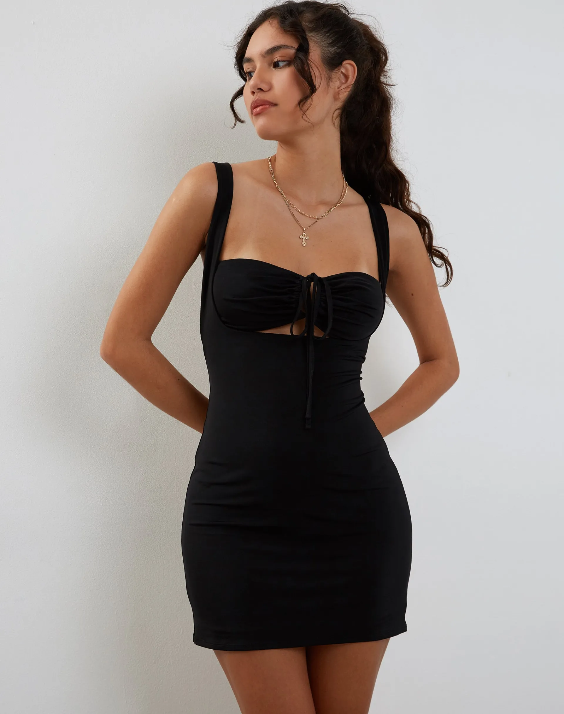 Motel Rocks Basics | Little Black Dresses-Shadi Mini Dress in Black