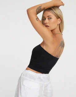 Motel Rocks Basics | Bandeau Tops-Shae Bandeau Top in Black