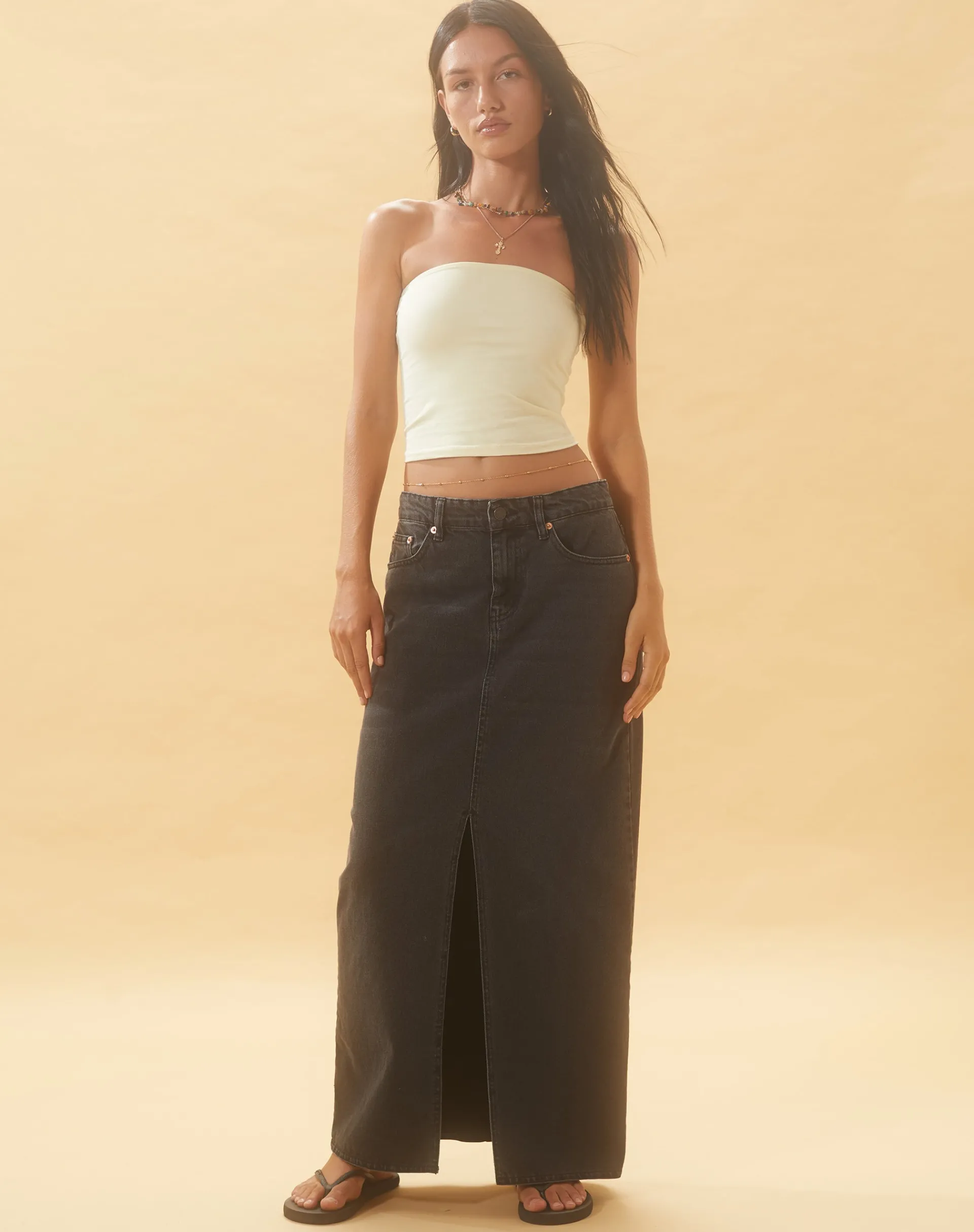 Motel Rocks Basics | Basic Tops-Shae Bandeau Top in Buttercream
