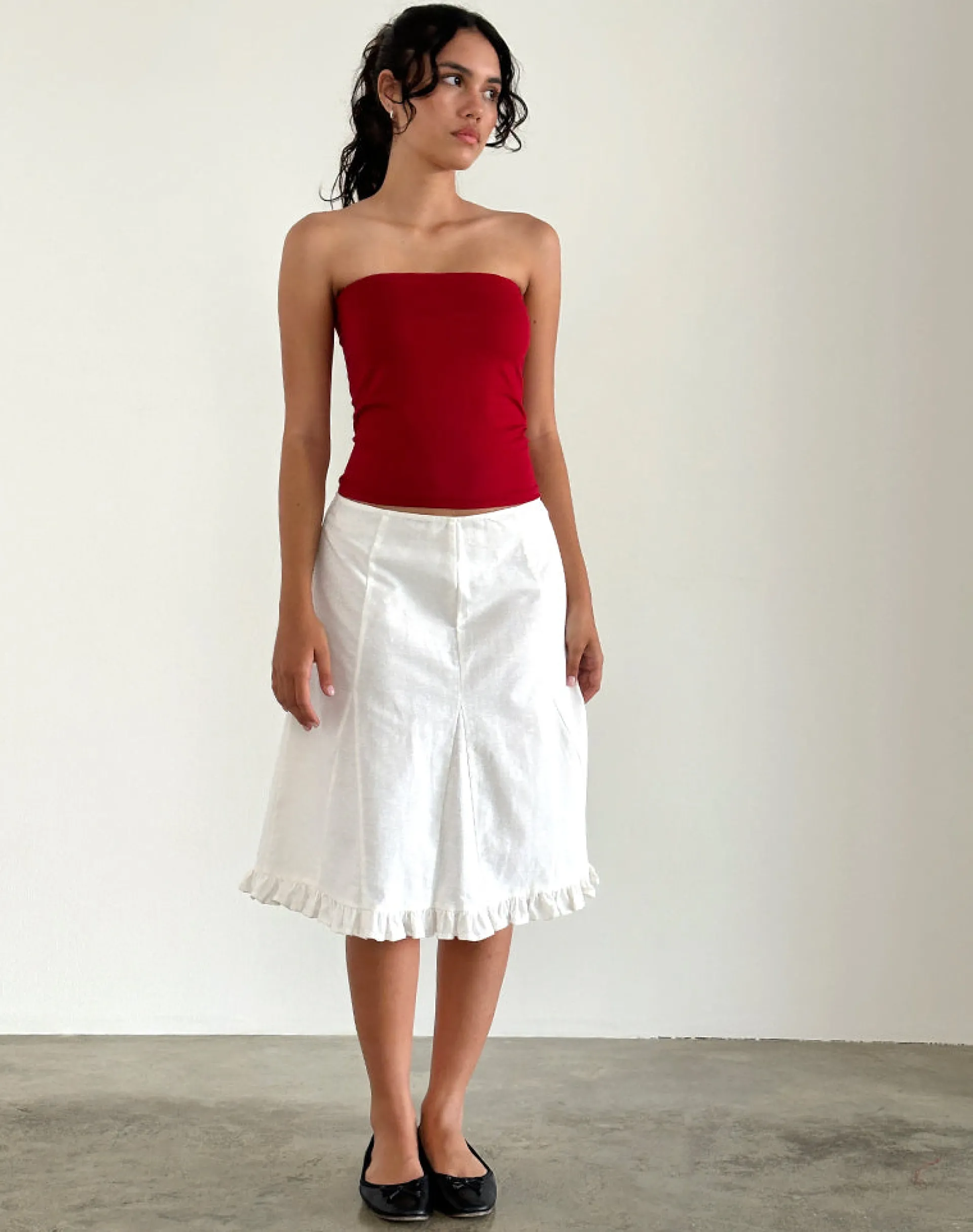 Motel Rocks Bandeau Tops-Shaelo Bandeau Top in Adrenaline Red AdrenalineRed