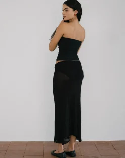 Motel Rocks Basics | Basic Tops-Shaelo Bandeau Top in Black