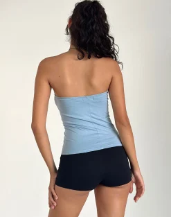 Motel Rocks Bandeau Tops-Shaelo Bandeau Top in Nantucket Blue NantucketBlue