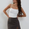 Motel Rocks Mini Skirts-Sheny Mini Skirt in Charcoal Grey CharcoalGrey
