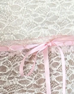 Motel Rocks Tees | Lace Tops-Sherine Lace Top in Cream with Pink Binding CreamwithPinkBinding
