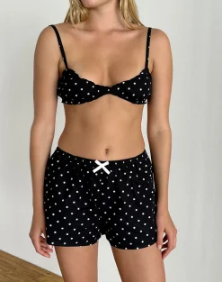 Motel Rocks Loungewear | Co-Ords-Sibo Short in Polka Black