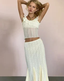 Motel Rocks Lace Tops-Simran Bardot top in Cream Lace