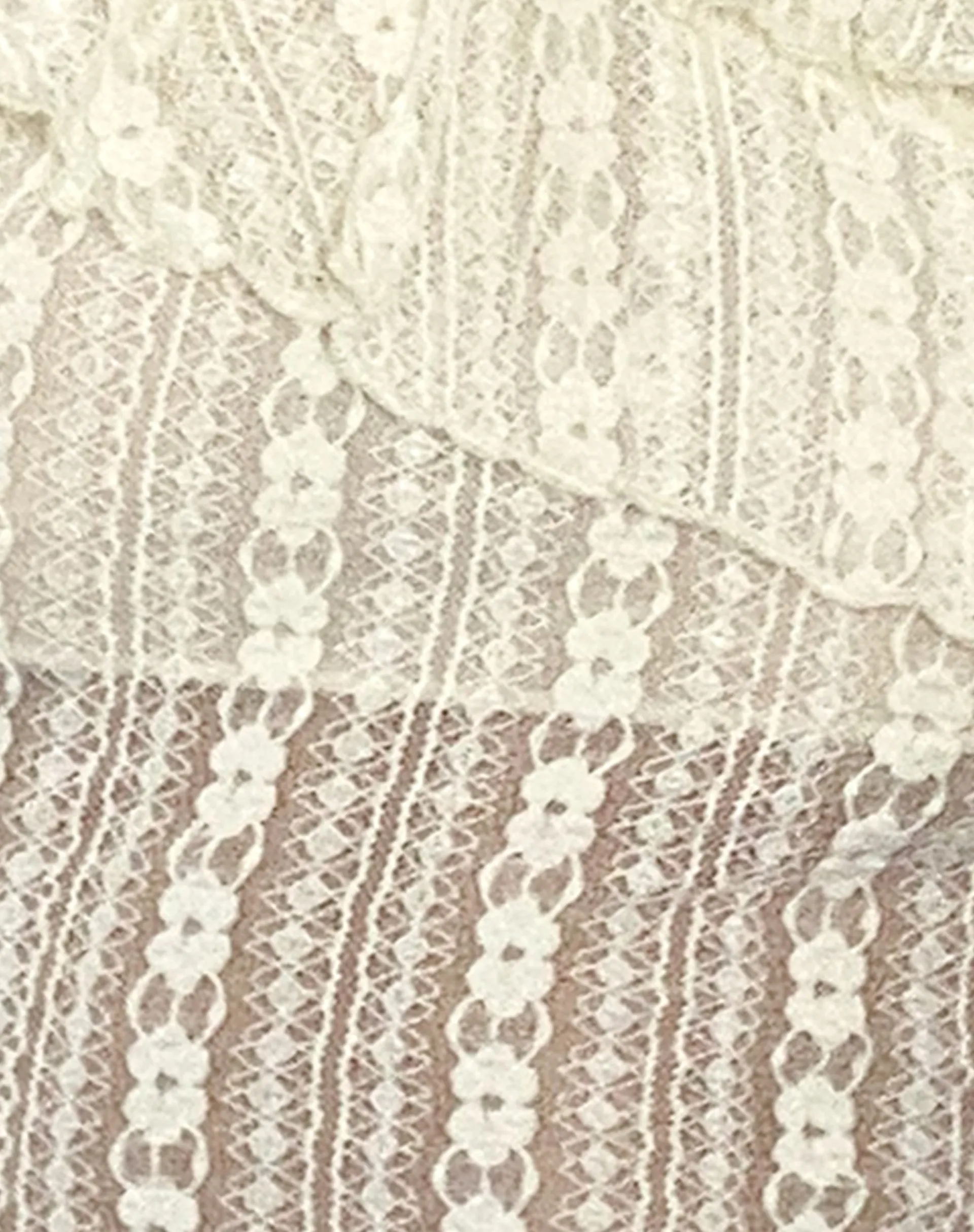 Motel Rocks Lace Tops-Simran Bardot top in Cream Lace