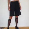 Motel Rocks Basics-Sintya Tailored Capri Shorts in Navy