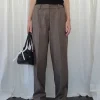 Motel Rocks Low Rise Pants | Wide Leg Pants-Sirkia Low Rise Tailored Trouser in Dark Brown DarkBrown