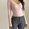 Motel Rocks Basic Tops | Long Sleeve Tops-Sisil Long Sleeve Top In Pink Lady pinklady