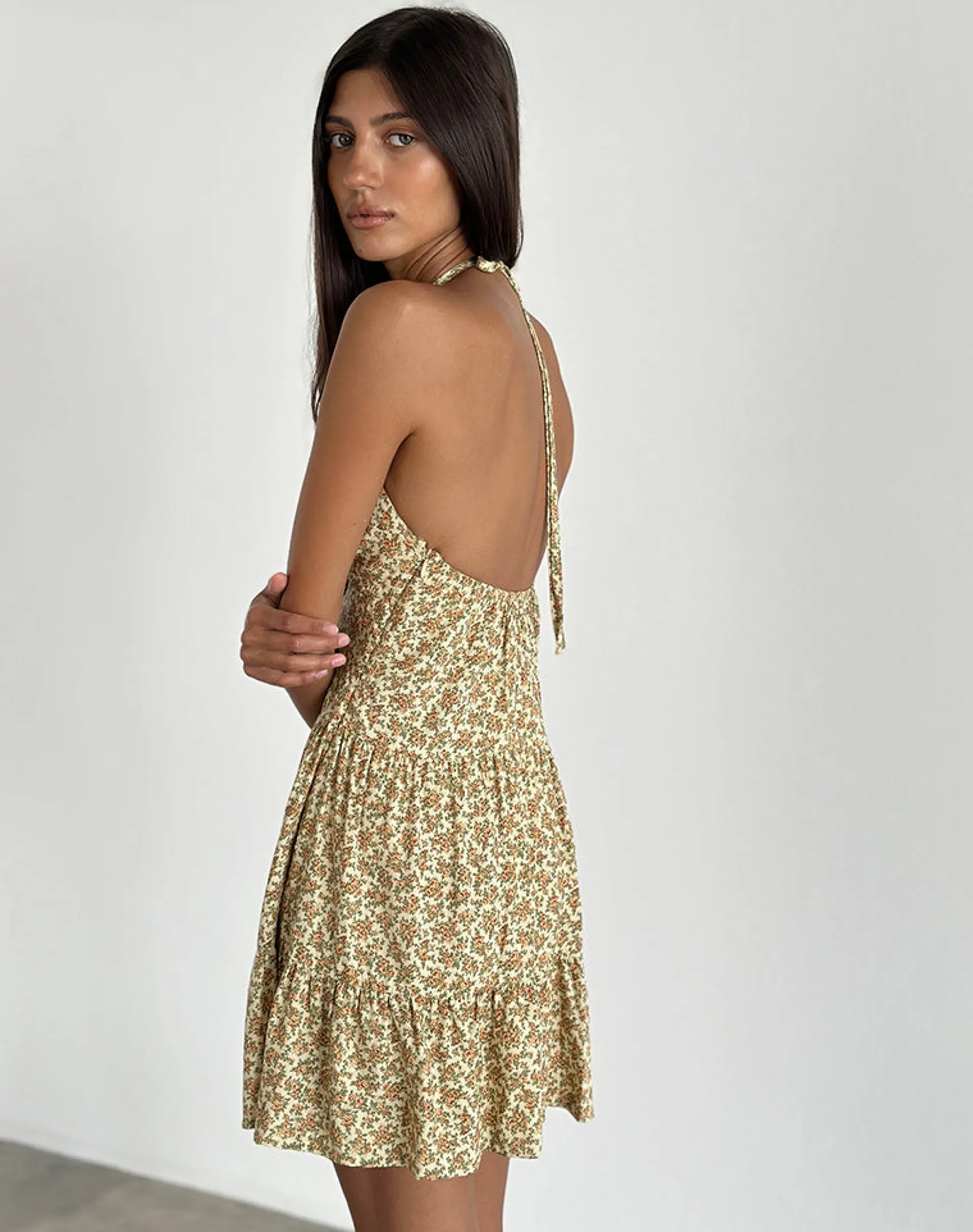 Motel Rocks Printed Dresses | Day Dresses-Siskana Mini Dress in Washed Ditsy WashedDitsy