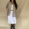 Motel Rocks Printed Tops-Smith Short Sleeve Shirt in Taupe Check taupecheck
