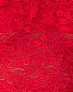 Motel Rocks Long Sleeve Tops | Lace Tops-Soka Bardot Frill Top in Red Lace