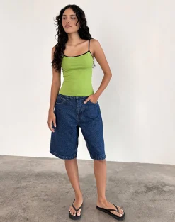 Motel Rocks Basics | Basic Tops-Solani Top in Wasabi with Black Binding WasabiwithBlackBinding