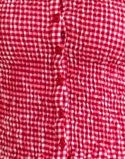 Motel Rocks Bandeau Tops-Soter Top in Red Gingham RedGingham