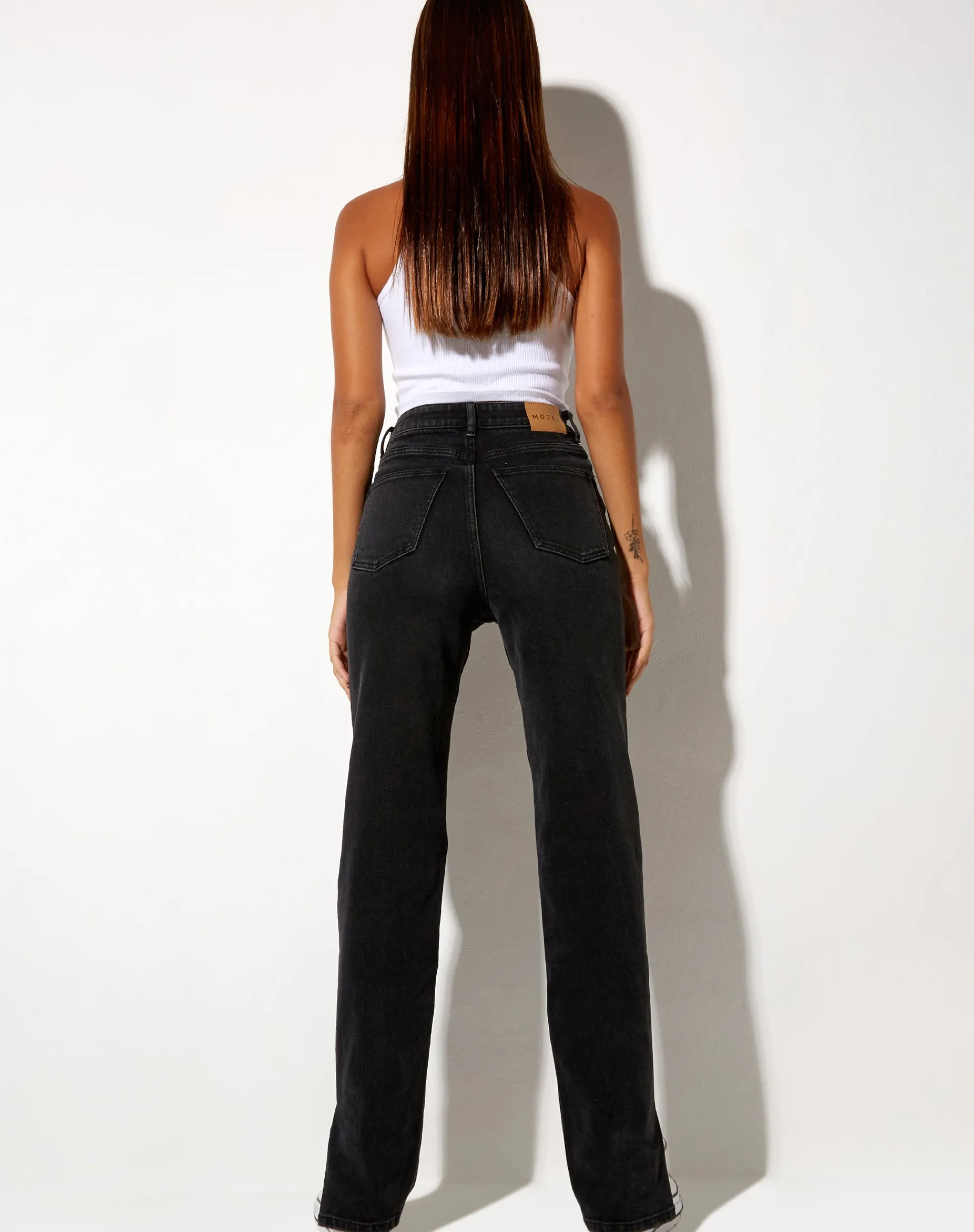 Motel Rocks Straight Leg Jeans-Straight Leg Jeans in Black Wash BlackWash