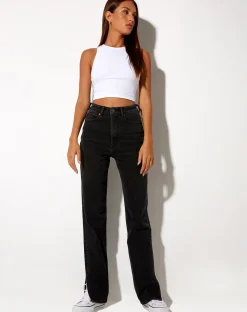 Motel Rocks Straight Leg Jeans-Straight Leg Jeans in Black Wash BlackWash