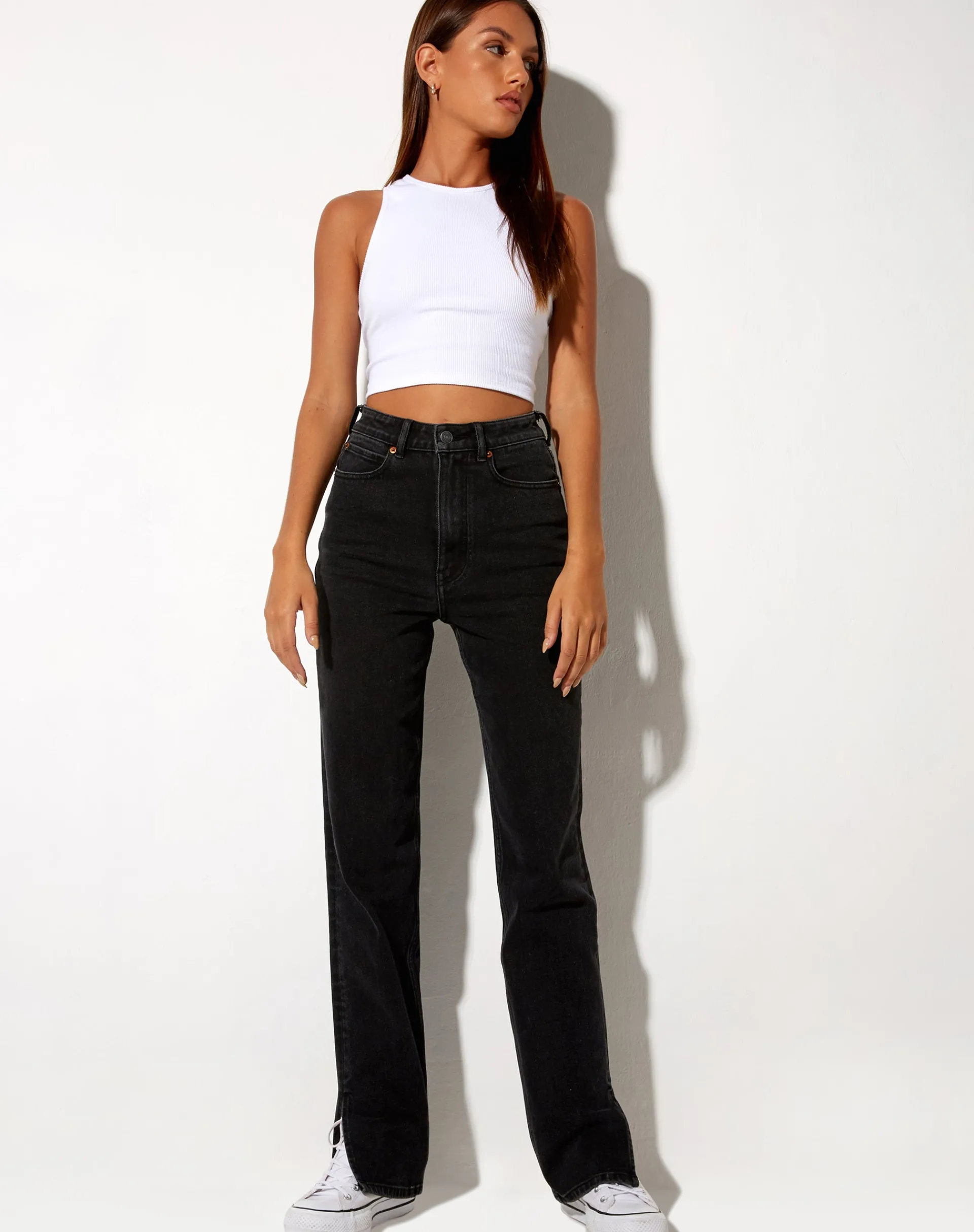 Motel Rocks Straight Leg Jeans-Straight Leg Jeans in Black Wash BlackWash