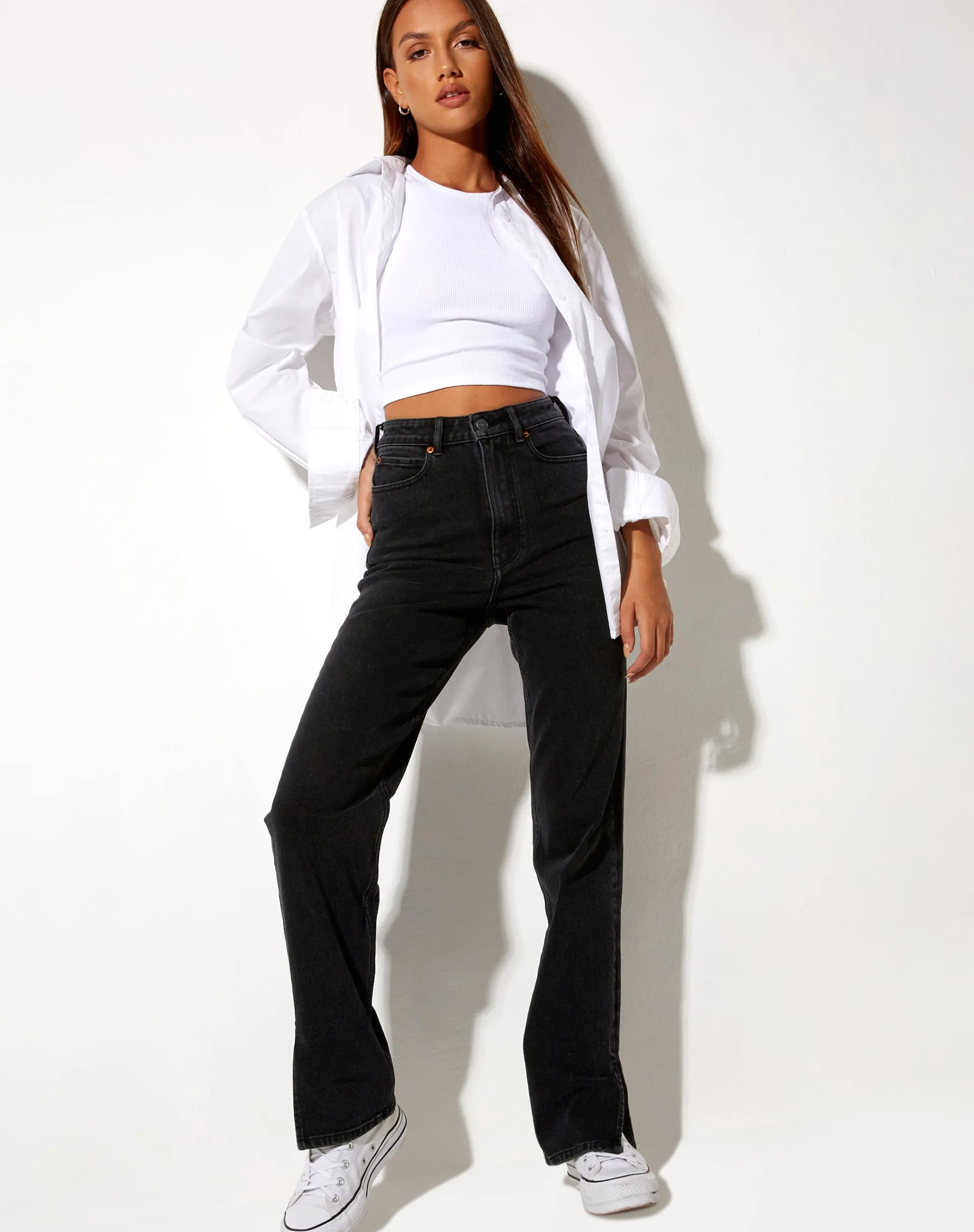 Motel Rocks Straight Leg Jeans-Straight Leg Jeans in Black Wash BlackWash