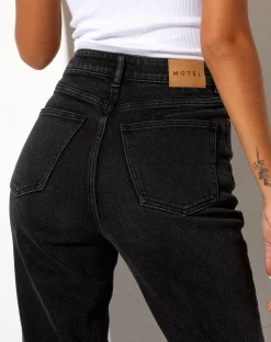 Motel Rocks Straight Leg Jeans-Straight Leg Jeans in Black Wash BlackWash