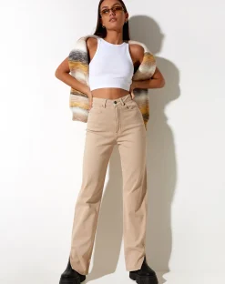 Motel Rocks Straight Leg Jeans-Straight Leg Jeans in Winter Sandwash KnitArgyleTan