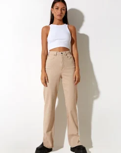 Motel Rocks Straight Leg Jeans-Straight Leg Jeans in Winter Sandwash KnitArgyleTan