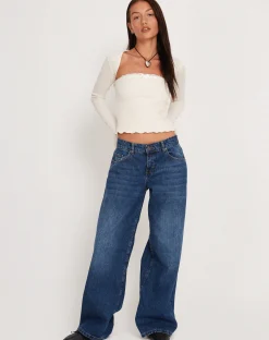 Motel Rocks Basic Tops | Long Sleeve Tops-Suri Rib Shrug Top in ivory