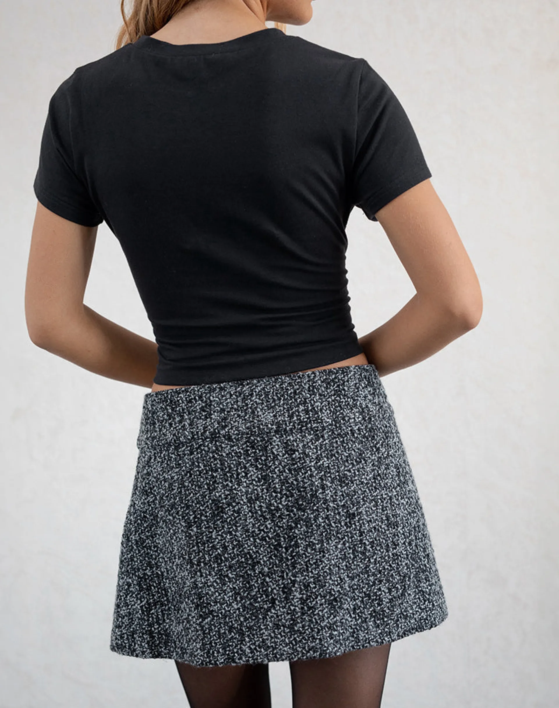 Motel Rocks Basic Tops | Printed Tops-Sutin Baby Tee in Black with Cocktail Glass Hotfix BlackwithCocktailGlassHotfix