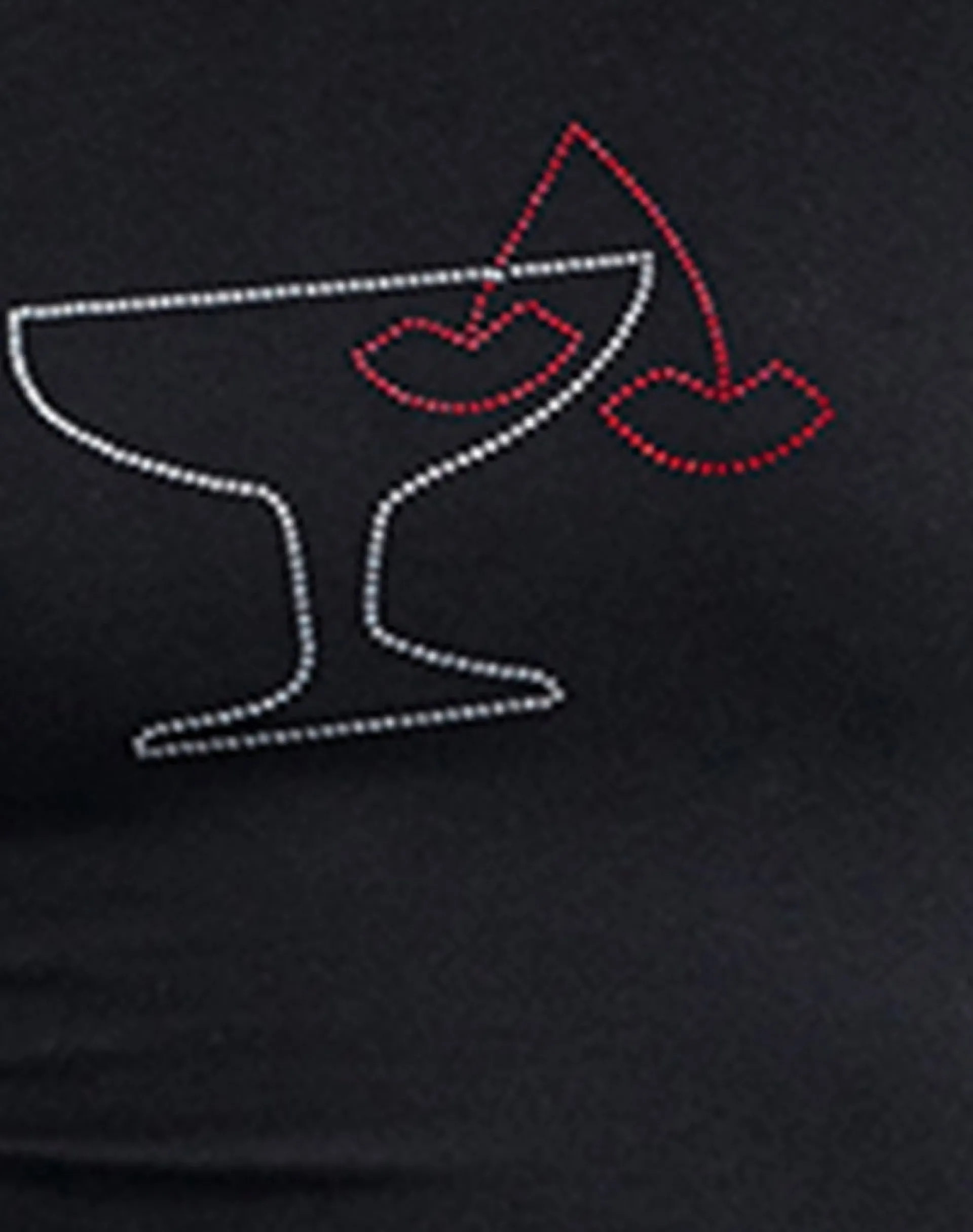 Motel Rocks Basic Tops | Printed Tops-Sutin Baby Tee in Black with Cocktail Glass Hotfix BlackwithCocktailGlassHotfix