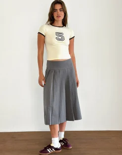 Motel Rocks Tees-Sutin Tee in Yellow Buttermilk with 5 Emblem and Red Mahogany Binding YellowButtermilkwith5EmblemandRedMahoganyBinding