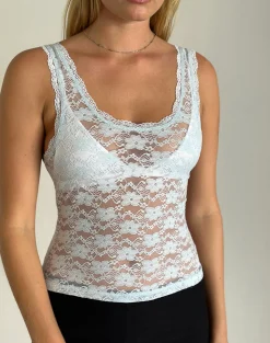 Motel Rocks Vest Tops | Strappy Tops-Tahoa Top in Orchid Lace Light Blue OrchidLaceLightBlue