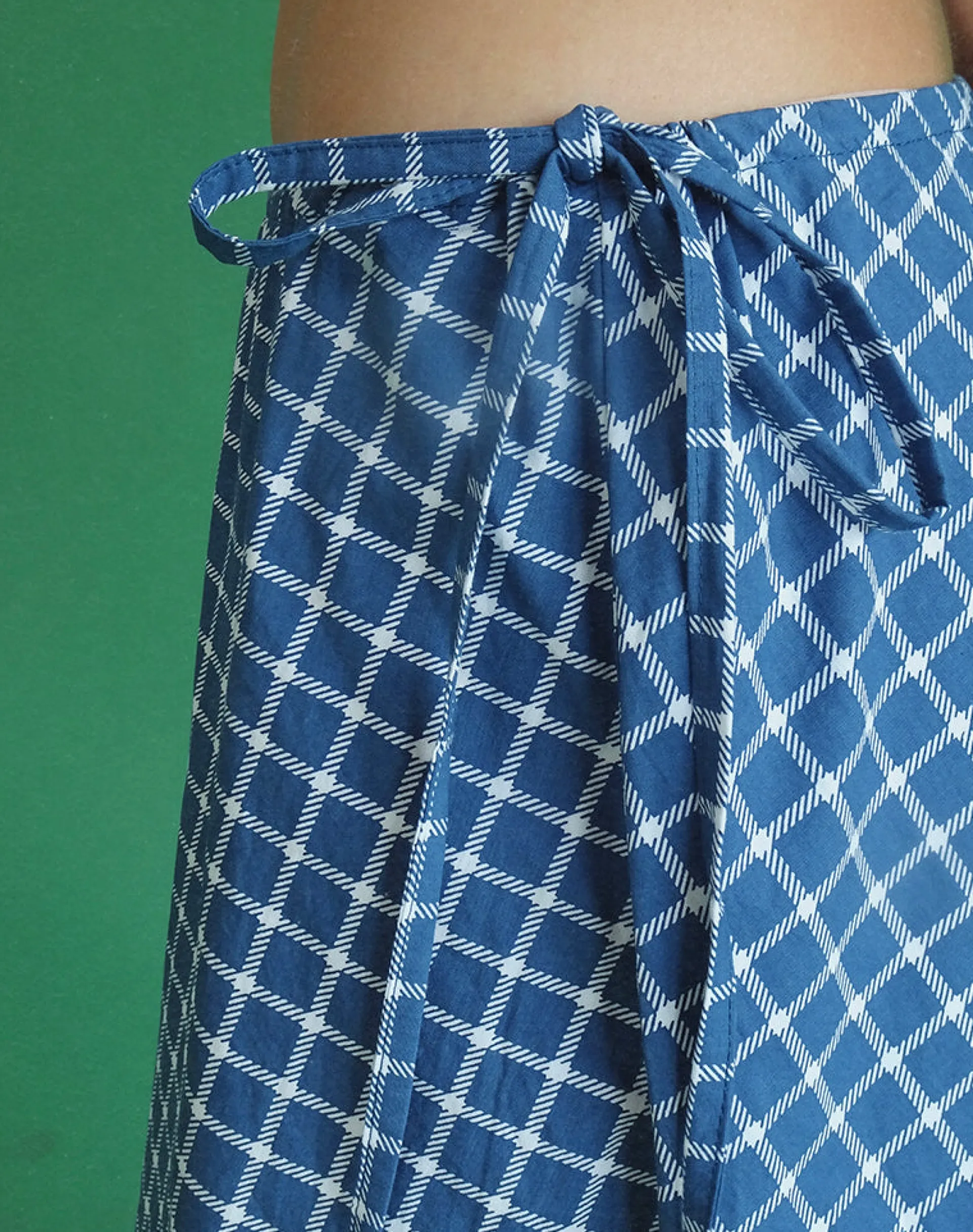 Motel Rocks Co-Ords | Printed Skirts-Takara Midi Skirt in Navy Tartan Poplin